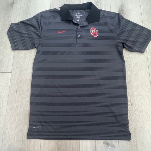 Nike Polo Dri-Fit Oklahoma Sooners Men’s Gray Striped Size Small - Picture 1 of 10